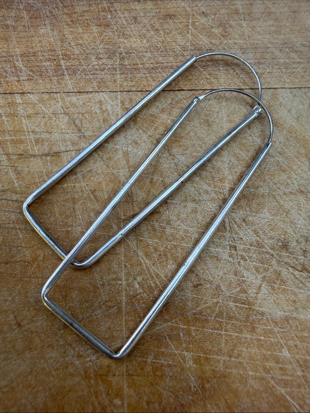 Minimalist Rectangular 925 Silver plated Square Hoop Earrings